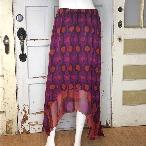 DVF Silk Skirt Abstract Print NWT sz M - Picture 6 of 8